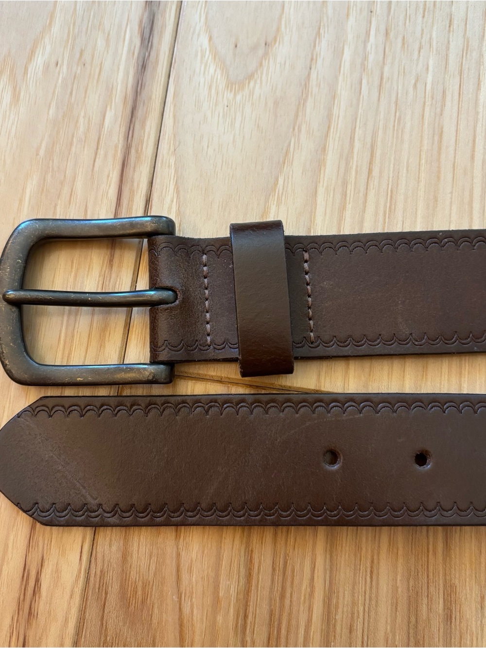 J. Crew Brown Leather Belt Size 36 - Picture 7 of 10